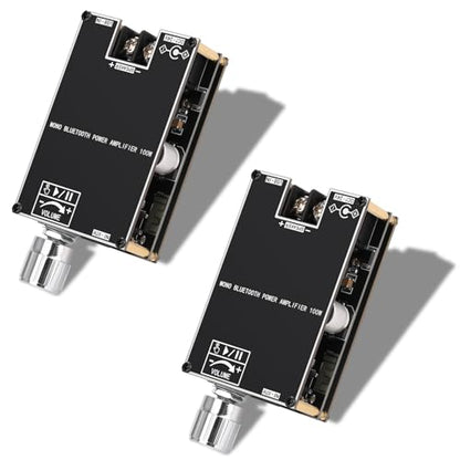 Daakro 2PCS ZK-1001B Bluetooth Amplifier Board,100W Mono Channel Amp Board with TWS Pairing Function,DC 7-24V, Bluetooth/USB/AUX Input, Audio Amp Board for Home DIY Wireless Speakers, Password Free - color: 2PCS ZK