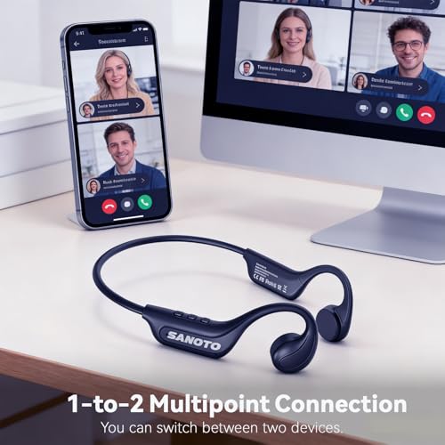 MONODEAL Bone Conduction Headphones Open Ear Bluetooth Running 10H