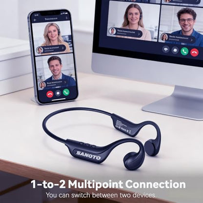 MONODEAL Bone Conduction Headphones Open Ear Bluetooth Running 10H