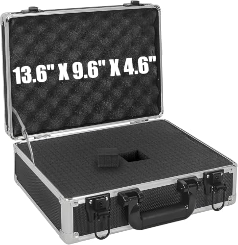 14 Inch Hard Shell Carrying Case | Ideal for Wireless Mic System Storage & Camera Gear Transportation with Customizable Pre-Diced DIY Foam - size: Inner：13.6''X 9.6''X 4.6''