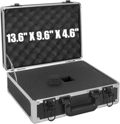 14 Inch Hard Shell Carrying Case | Ideal for Wireless Mic System Storage & Camera Gear Transportation with Customizable Pre-Diced DIY Foam - size: Inner：13.6''X 9.6''X 4.6''