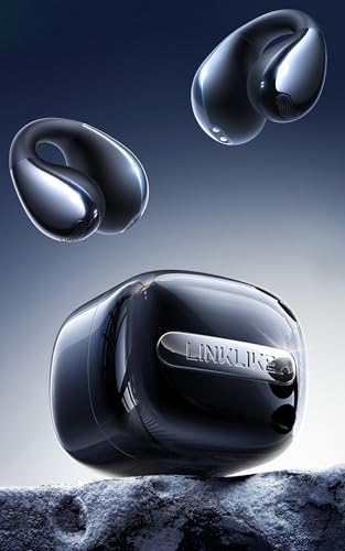 Linklike Air Open Ear Clip-on Earbuds｜Zero-Gravity Wearable Tech｜Midnight - color: Midnight