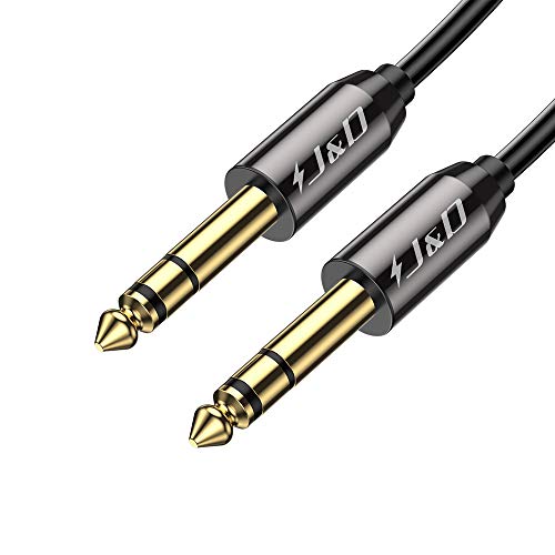 J&D 1/4 inch TRS Cable, Gold Plated Heavy Duty Copper Shell TRS 6.35mm Male to Male Balanced Stereo Audio Adapter, Quarter inch Guitar Interconnect Cable for Studio Monitors, Bass, Keyboard, 3 Feet - size: 3 Feet