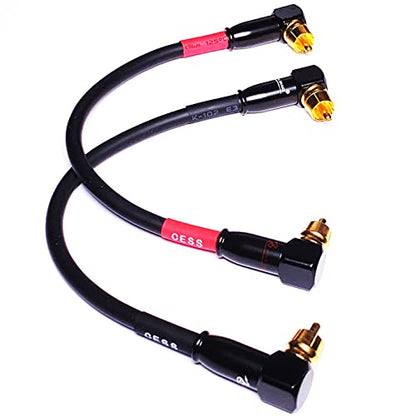 CNCESS CESS-137-1f Right Angle RCA Preamp Jumpers Male to Male Patch Cable, 2 Pack (1 Foot) - size: 1 Foot