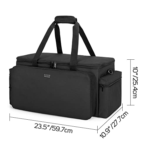 LoDrid Cable File Gig Bag with Padded Bottom for Sound Equipment, Bag Only | Dividers, DJ Wire Bag for 14"Laptop, Sound Equipment, DJ Gear and Musician Accessories
