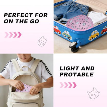 Kids Headphone Case for Tonies/iClever/Acer, Cat Pink(Case Only) | for iClever BTH12 HS19 BTH22 BTH20 BTH18 BTH26/JBL Junior 320BT/MIDOLA/JoySpark/eKids/ ADOOPE/JLab Girls Boy Kids Headphone - color: Kitten Print-Pink