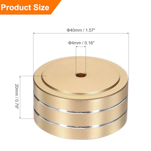 MECCANIXITY 8 Pcs Subwoofer Isolation Pad, 40x20mm Speaker Isolation Pad Feet Speaker Spikes Turntable Audio Studio Monitor Isolation Pad for Audio Equipment, M4 Screws Gold