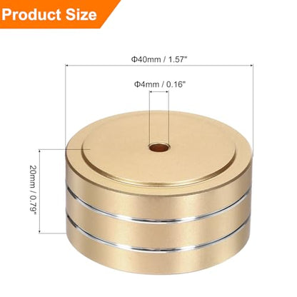 MECCANIXITY 8 Pcs Subwoofer Isolation Pad, 40x20mm Speaker Isolation Pad Feet Speaker Spikes Turntable Audio Studio Monitor Isolation Pad for Audio Equipment, M4 Screws Gold