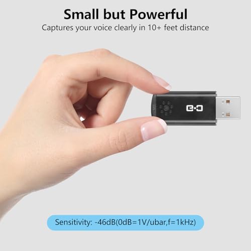 Mini USB Microphone for Laptop & Desktop, Plug-and-Play | High-Sensitivity USB Mic for Clear Voice Pickup, Compact and Portable, Ideal for Work and Study