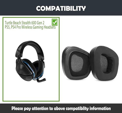 Stealth 600 Gen2 PS5 Earpads Replacement for Turtle Beach Stealth 600 Gen 2 PS5/PS4 Pro Wireless Gaming Headsets Ear Cushions with Cooling Gel Layer