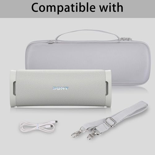 co2CREA Hard Case for Sony ULT Field 1 Bluetooth Compact Speaker, White | Portable Travel Bag Replacement with Detachable Shoulder Strap and Handle, Shockproof EVA Shell and Soft Lining - color: White Case, style: Case for Sony ULT Field 1