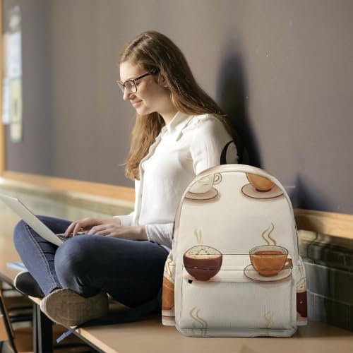 Travel Backpack for Women Men Carry On Backpack Coffee Collection Laptop Bag Lightweight Casual Daypack - color: Coffee Collection
