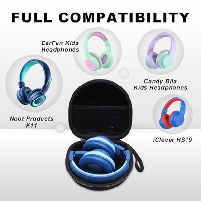 Kids Headphone Case for Acer/iClever/Candy Bila, Black(Case Only) | for iClever BTH12/HS19/BTH22/BTH20/BTH18/BTH26, JBL Junior 320/320BT, MIDOLA, JoySpark, eKids, ADOOPE, JLab Kids Headphones - color: Black