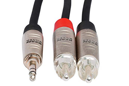 Hosa HMR-006Y Pro Stereo Breakout Cable - 3.5mm TRS Male to Dual RCA Male - 6 foot