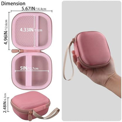 for Bose New SoundLink Micro 2nd Gen Speaker Protective Case, Petal Pink | EVA Hard Shell, Soft Velvet Lining, Durable Wrist Strap, Portable Travel Bag with Carabiner, Mesh Accessory Pocket - color: Petal Pink Case