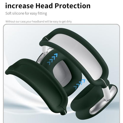 Maxjoy for AirPods Max Case, Soft Silicone Ear Cups & Headband Cover, Anti-Scratch Protective Accessories, Dark Green - color: Dark Green