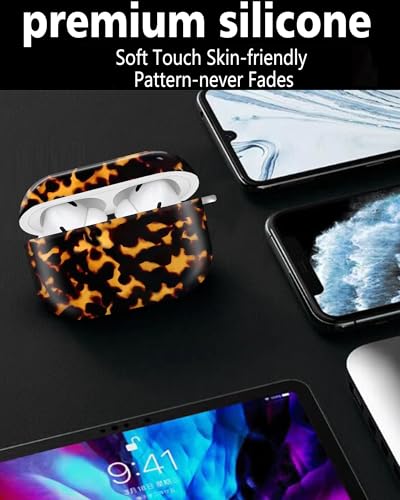 Cute Hard Case Compatible with AirPods Pro 2nd/1st Generation, Protective Cover with Golden Keychain, Fits 2023/2022/2019 Models, for Women, Girls, and Men(Luxury Leopard - color: Luxury leopard