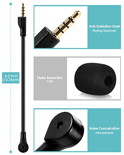 AKKE Mic Replacement Compatible with SteelSeries Arctis 1 3.5mm Jack Detachable Microphone Boom Noise Cancelling for Gaming Headsets