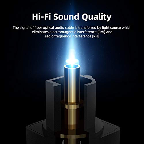 Double 90 Degree Angled Optical Audio Cable, Slim Digital Audio Optical Cable, SPDIF Cable, Rotates 360° Right Angle Fiber Optic Toslink Cord for Sound Bar, TV, PS4, Xbox, Home Theater, 3ft - size: 3ft, style: Two Right Angle Plug