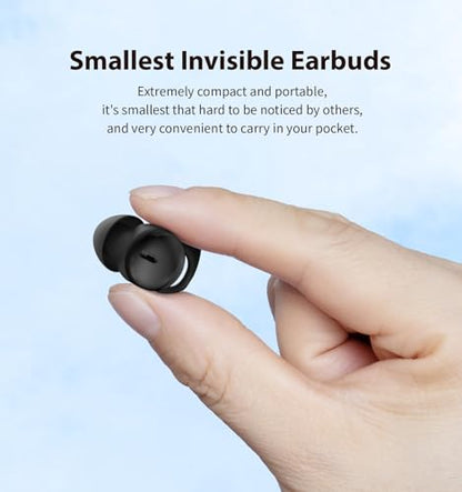 Invisible Sleep Headphones, Sleep Earbuds for Side Sleepers (Black) | Mini Noise Blocking Sleeping Earphones, Bluetooth 5.3 Wireless Earbuds for Sleeping, Working - color: Black