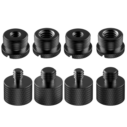 InnoGear Mic Stand Adapter, 8 Pcs 3/8" 1/4" 5/8" Thread Microphone Adapter | Replacement, Seamless Connect, Knurled Grip for Effortless Swaps, Easy to Install, Aluminum, For Blue Yeti Podcasting