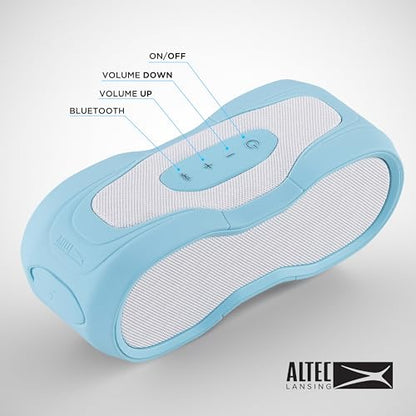 Altec Lansing - Portable Bluetooth Speaker, Waterproof IP67 - color: Aqua/White, size: Medium