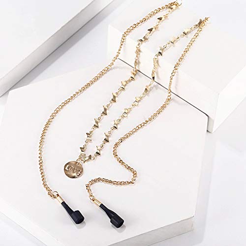 2 Pack Wireless Earphone Holder Chain Strap Ear Hook Anti-Lost Wire Cable Connector Sports Neckband Compatible - color: Love