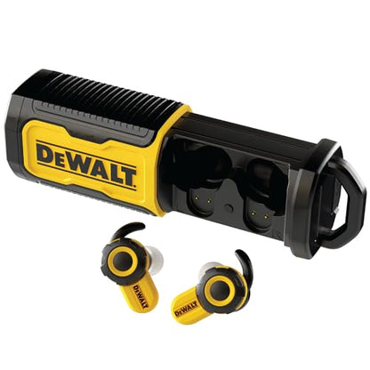 DEWALT Heavy Duty Bluetooth Jobsite Pro X2 ANC True Wireless Earbuds, Active Noise Cancelling Work Earbuds, Turn Dial Controls, 10Hr Runtime (40+ w/Case), 4 EQ Modes, IP54