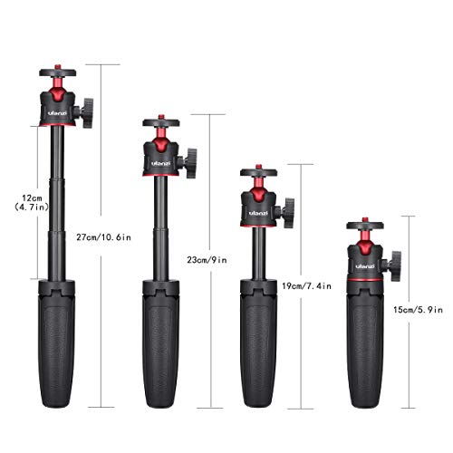ULANZI MT-08 Mini Extension Pole Tripod for Phone Camera | Extends to 21.3in, Phone Holder Included w Cold Shoe Mount, 2-in-1 Tripod Grip, for iPhone Android Canon Sony - color: Black