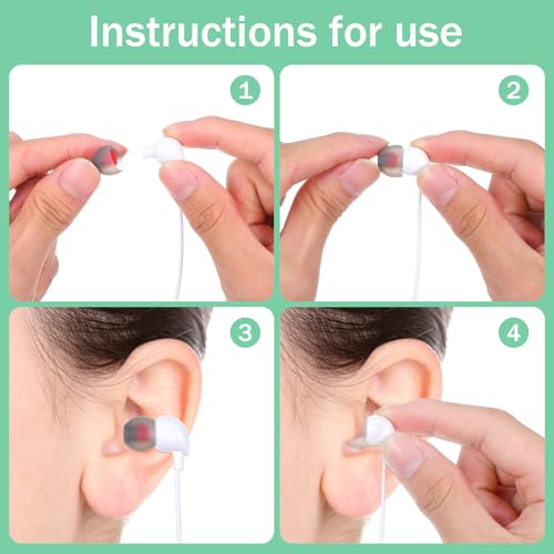 36 Pairs Ear Bud Rubber Tips Silicone Earbud Replacement Tips Ear Tip | for in-Ear Headphones, with Excellent Noise Isolation, and Comfort, Fit Most in-Ear Earbuds, S M L