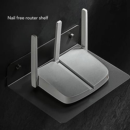 Projector Shelf, Stainless Steel Router Shelf Wall Mount Floating Shelves Stand Thickened Set Top Box Rack TV Screen Holder for Cable Box, Speaker, DVD Player, Game Console