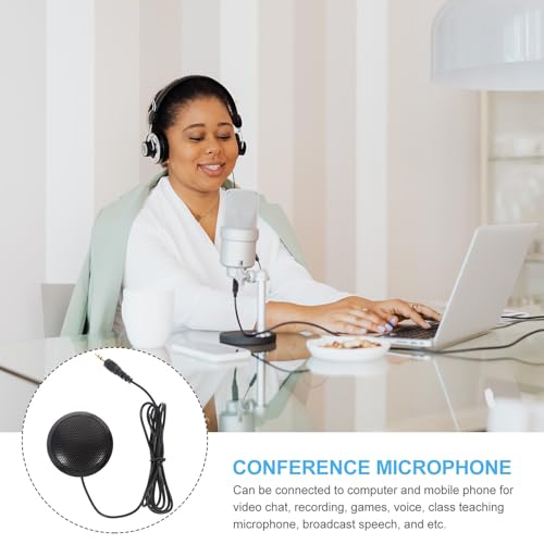 OUNONA Omnidirectional Computer Microphone with Noise Reduction and Compact Plastic Design for Recording and Video Chat, USB Plug and Play Microphone for Online Meetings and Streaming