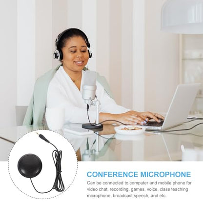 OUNONA Omnidirectional Computer Microphone with Noise Reduction and Compact Plastic Design for Recording and Video Chat, USB Plug and Play Microphone for Online Meetings and Streaming