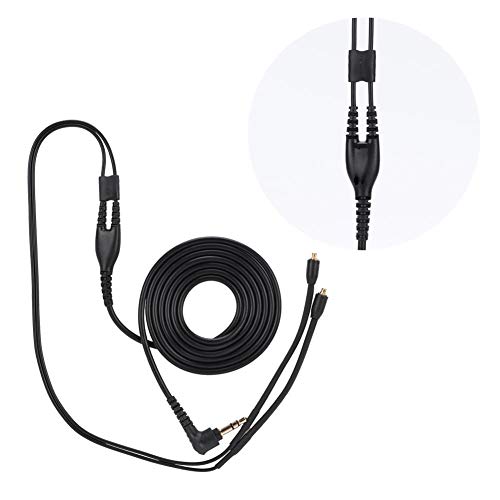 Tangxi MMCX Replacement Headphone Cable, TPE Headphone Extension Cable with 3.5mm Plug for se215 se425 se535 se846 ue900(Black Without mic)