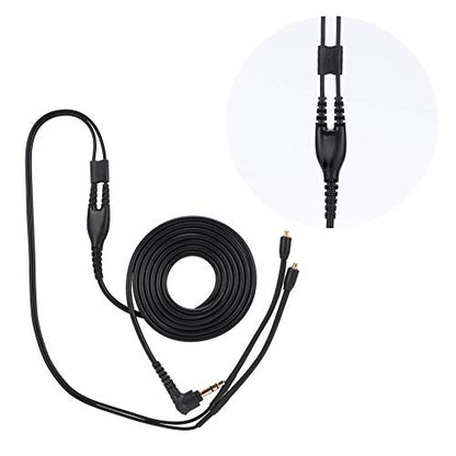 Tangxi MMCX Replacement Headphone Cable, TPE Headphone Extension Cable with 3.5mm Plug for se215 se425 se535 se846 ue900(Black Without mic)