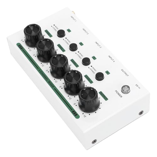 GOTOTOP 4 Channel Headphone Amplifier, Iron Casing Headphone Splitter with 4 Gold Plated Jacks and Individual Volume Control, USB Powered Audio Mixer for Studio Recording Podcast DJ