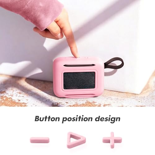 Silicone Cover Case for JBL Go 5 Bluetooth Speaker, Portable Speaker Travel Case Protective Cover Sleeve with Carabiner for JBL Go 5, Dustproof, Shockproof and Scratch-resistant (Pink) - color: Pink