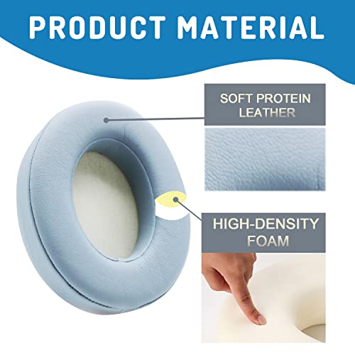 Studio 2/3 Earpads Replacement Ear Pads Cushion Cover Compatible with Studio 2.0 Wired/Wireless & Studio 3.0 B0500 B0501 Over-Ear Headphones (Crystal Blue) | Soft Protein Leather & Memory Foam Earpad Replacement, Ear Cushions Fit Studio3 & Studio2, Replac