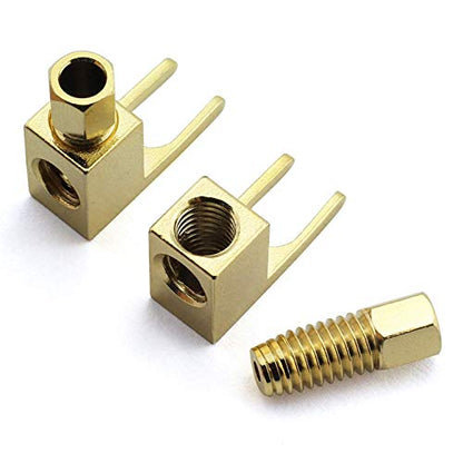 8 PCS Speaker Cable Connector, Hi-end Banana to Spade Adapter Plug Speaker Cable Wire Right Angle Spade Fork and Binding Post Connector HiFi Gold