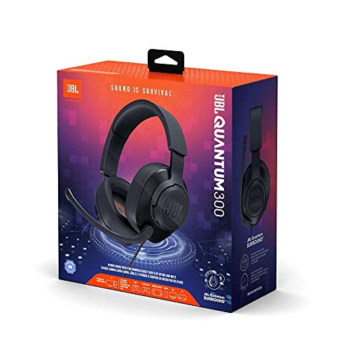 JBL Quantum 300 - Wired Over-Ear Gaming Headphones Quantum Engine Software - Black, Large (Pack of 4) - size: Large (Pack of 4)