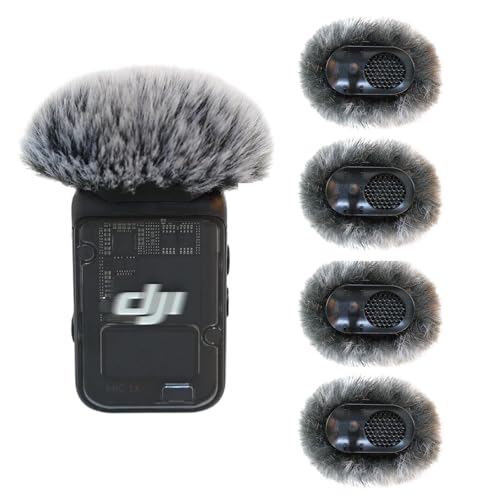 4 Packs Microphone Windscreen Compatible with DJI MIC 2/ OSMO POCKET 3, Microphone Furry Wind Muff (Not for DJI Mic 1) -Grey - color: gray-4 pcs