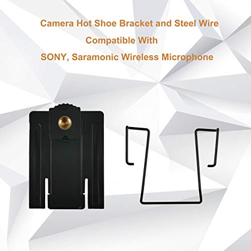 Hot Shoe Mount Adapter and Holder Belt Clip Compatible for S Ony, for Saramonic, for Boya Wireless Microphone fixe to DSLR Camera, Video Camera