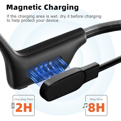 Swimming Headphones, Night Running Bone Conduction Earphones with 6 color LED Strip, Bluetooth 5.4 & IP68 Waterproof/32G MP3 Memory/8H Playtime Wireless Open-Ear Headphones for Swim Cycling Marathon
