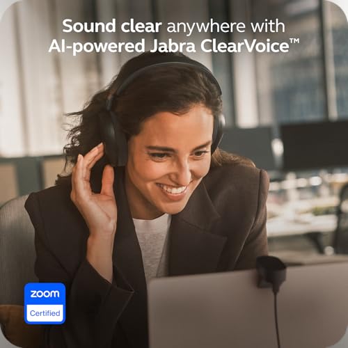 Jabra Evolve3 85 Over‑Ear Wireless Bluetooth Headphones with Mic, Black - color: Black, style: All Platforms