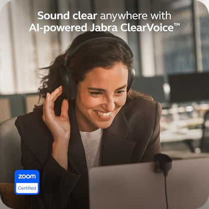 Jabra Evolve3 85 Over‑Ear Wireless Bluetooth Headphones with Mic, Black - color: Black, style: All Platforms