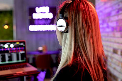 Numark HF125 Closed-Back DJ Headphones | 40mm Drivers, Comfortable Ear Pads, 3m Cable, Closed-Back Design, for Monitoring, Mixing and Audio Playback - style: HF125