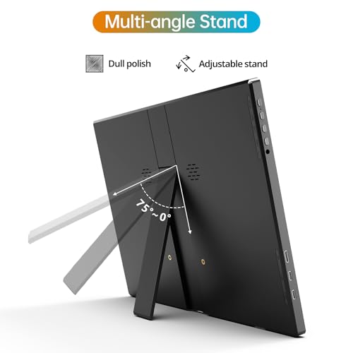ForHelp 14 Inch Portable Monitor FHD1200P Ultra-Slim for Laptop Monitor, USB-C&HDMI Plug&Play,100% SRGB,Dual Speakers Extender Display. Built-in Stand,for Laptop,PC Phone Xbox PS4/5 - style: 14"1200p