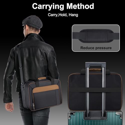GDNasist Carrying Case Compatible with PS5/PS5 Pro/PS5 Slim, Brown | Travel Thickened Protective Bag Compatible with Playstation 5 Console, Headset, PS5 Controller, Game Discs and Accessories - color: Brown