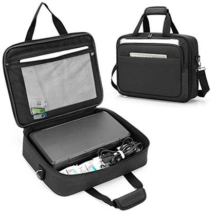 samdew Mobile Printer Storage Bag, with Laptop Layer up to 14", Bag Only | Compatible with HP Tango/Tango X, HP Officejet 250/200, with Pockets, Shoulder & Trolley Strap, for Work, Business or Travel - size: Single-layer Printer Bag