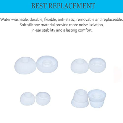 Replacement Silicone Eartips Earbuds Eargels for Beats by dr dre Powerbeats 3 Wireless Stereo Earphones (White) - color: White